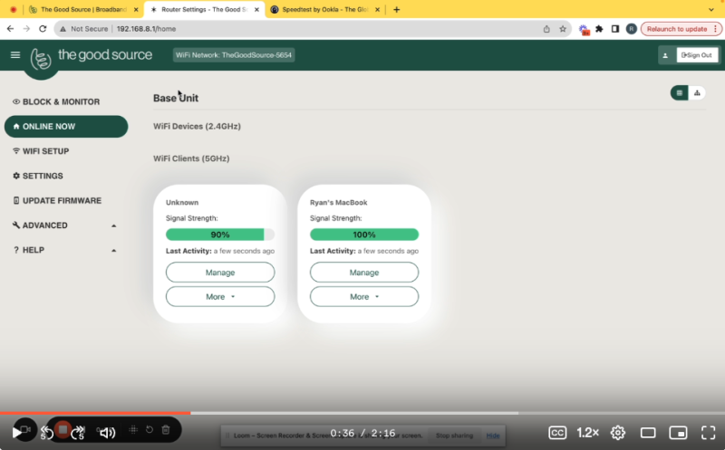 How to check your Wifi Signal Strength with The Good Source Modem
